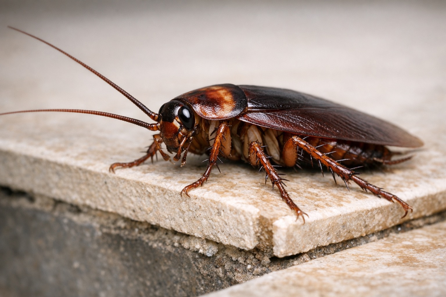 German cockroach on a kitchen surface